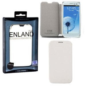 CUSTODIA FLIP ORIZZONTALE PELLE per SAMSUNG I9300 GALAXY S3, I9300i GALAXY S3 NEO COLORE BIANCO BLISTER ENLAND
