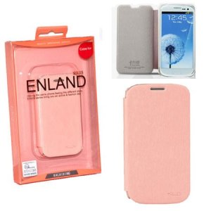 CUSTODIA FLIP ORIZZONTALE PELLE per SAMSUNG I9300 GALAXY S3, I9300i GALAXY S3 NEO COLORE ROSA BLISTER ENLAND