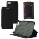 CUSTODIA FLIP ORIZZONTALE PELLE per BLACKBERRY Z10 CON STAND COLORE NERO ALTA QUALITA' MOCCA BLISTER