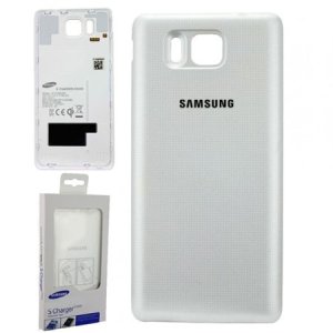 COVER CON TECNOLOGIA QI ORIGINALE SAMSUNG EP-CG850IWEGWW per G850 GALAXY ALPHA COLORE BIANCO BLISTER