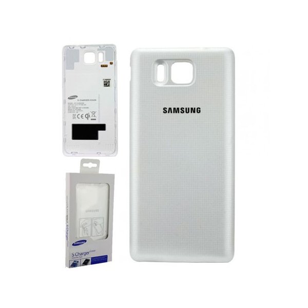 COVER CON TECNOLOGIA QI ORIGINALE SAMSUNG EP-CG850IWEGWW per G850 GALAXY ALPHA COLORE BIANCO BLISTER