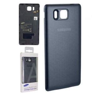 COVER CON TECNOLOGIA QI ORIGINALE SAMSUNG EP-CG850IBEGWW per G850 GALAXY ALPHA COLORE NERO BLISTER