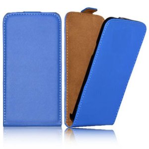 CUSTODIA FLIP VERTICALE SLIM PELLE per SAMSUNG G3815 GALAXY EXPRESS 2 COLORE BLU
