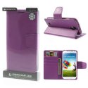 CUSTODIA FLIP ORIZZONTALE PELLE per SAMSUNG I9500 GALAXY S4, I9502, I9505 CON INTERNO IN TPU E STAND COLORE VIOLA SONATA BLISTER