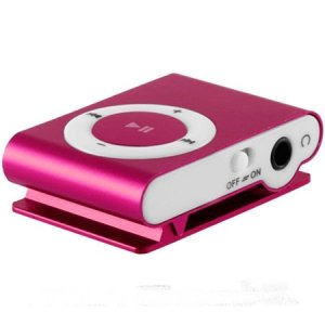 MINI LETTORE MP3 CON CLIP, SLOT MICRO SD E USCITA MINI USB COLORE ROSA