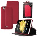 CUSTODIA FLIP ORIZZONTALE PELLE per WIKO BIRDY 4G CON STAND COLORE ROSA ALTA QUALITA' MOCCA BLISTER