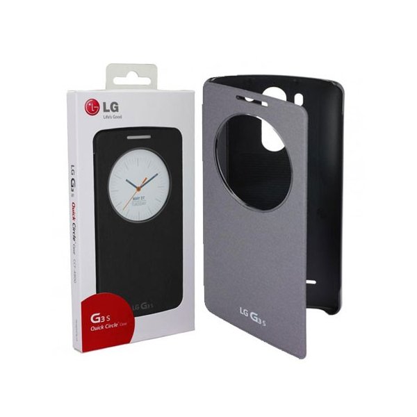 CUSTODIA FLIP QUICK CIRCLE ORIGINALE per LG G3 S D722, G3 MINI CON FINESTRA ID COLORE NERO TITAN CCF-490G BLISTER