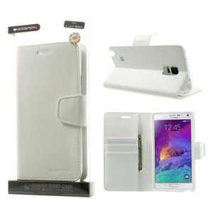 CUSTODIA FLIP ORIZZONTALE PELLE per SAMSUNG GALAXY NOTE 4 CON INTERNO IN TPU E STAND COLORE BIANCO SONATA BLISTER