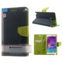 CUSTODIA FLIP ORIZZONTALE per SAMSUNG GALAXY NOTE 4 CON INTERNO IN TPU E STAND COLORE BLU FANCY DIARY BLISTER MERCURY