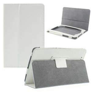 CUSTODIA BOOK ORIZZONTALE PELLE per LENOVO IdeaTab A2107, 7" POLLICI CON STAND E CHIUSURA MAGNETICA COLORE BIANCO