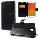CUSTODIA FLIP ORIZZONTALE PELLE per XIAOMI MI4 CON STAND, TASCHE PORTA CARTE E CHIUSURA MAGNETICA COLORE NERO