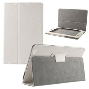 CUSTODIA BOOK ORIZZONTALE PELLE per LENOVO IDEATAB A8-50 A5500, 8" POLLICI CON STAND E CHIUSURA MAGNETICA COLORE BIANCO