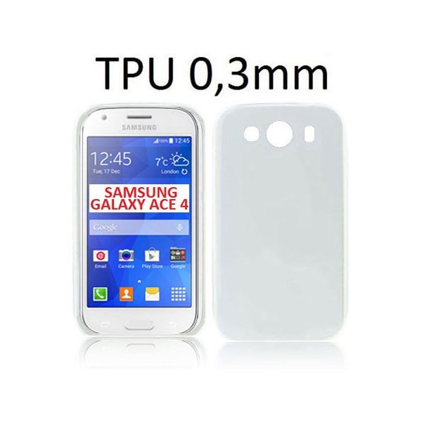 CUSTODIA GEL TPU SILICONE ULTRA SLIM 0,3mm per SAMSUNG G357 GALAXY ACE 4 COLORE NERO TRASPARENTE
