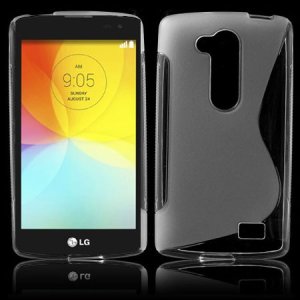 CUSTODIA GEL TPU SILICONE DOUBLE per LG L FINO, D290N, D295 COLORE BIANCO-TRASPARENTE