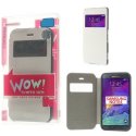 CUSTODIA FLIP ORIZZONTALE per SAMSUNG GALAXY NOTE 4 CON FINESTRA ID E INTERNO IN TPU COLORE BIANCO WOW! MERCURY BLISTER
