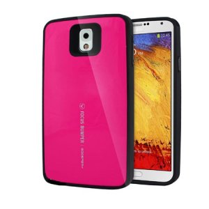 CUSTODIA BACK RIGIDA per SAMSUNG G900F GALAXY S5, GALAXY S5 NEO COLORE FUCSIA CON CORNICE NERA ALTA QUALITA' MERCURY BLISTER