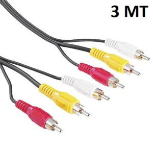 CAVO AUDIO/VIDEO DA 3 RCA MASCHIO A 3 RCA MASCHIO LUNGHEZZA 3 Mt. 3R-3