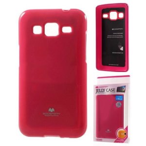 CUSTODIA GEL TPU SILICONE per SAMSUNG G360 GALAXY CORE PRIME COLORE FUCSIA LUCIDO CON GLITTER ALTA QUALITA' MERCURY BLISTER