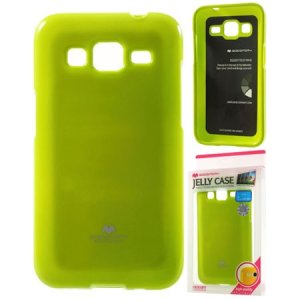 CUSTODIA GEL TPU SILICONE per SAMSUNG G360 GALAXY CORE PRIME COLORE VERDE LUCIDO CON GLITTER ALTA QUALITA' MERCURY BLISTER