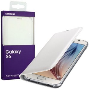 CUSTODIA FLIP COVER PELLE ORIGINALE SAMSUNG COLORE BIANCO per SM-G920 GALAXY S6 EF-WG920PWEGWW BLISTER