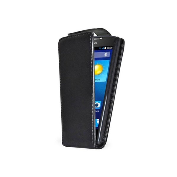 CUSTODIA FLIP VERTICALE SIMILPELLE per HUAWEI ASCEND Y540, ASCEND Y520 COLORE NERO
