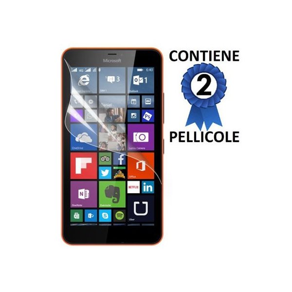 PELLICOLA PROTEGGI DISPLAY per MICROSOFT LUMIA 640 XL CONFEZIONE 2 PEZZI