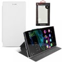 CUSTODIA FLIP ORIZZONTALE SLIM PELLE per WIKO RIDGE 4G CON STAND COLORE BIANCO ALTA QUALITA' MOCCA BLISTER
