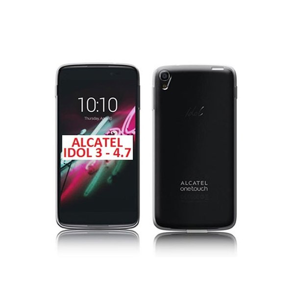 CUSTODIA GEL TPU SILICONE per ALCATEL ONE TOUCH IDOL 3 - 4.7" POLLICI, OT-6039X COLORE BIANCO - TRASPARENTE