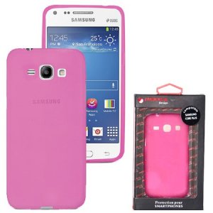 CUSTODIA GEL TPU SILICONE per SAMSUNG G3500 GALAXY CORE PLUS, G3502 GALAXY TREND 3 COLORE ROSA ALTA QUALITA' MOCCA BLISTER