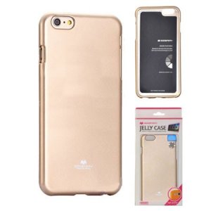 CUSTODIA per APPLE IPHONE SE, IPHONE 5S, IPHONE 5 IN GEL TPU COLORE ORO LUCIDO CON GLITTER ALTA QUALITA' MERCURY BLISTER