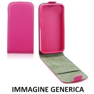 CUSTODIA FLIP VERTICALE SLIM SIMILPELLE per MICROSOFT LUMIA 540 DUAL SIM CON INTERNO IN TPU SILICONE COLORE ROSA