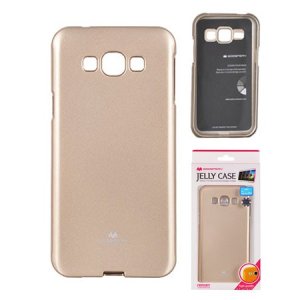 CUSTODIA GEL TPU SILICONE per SAMSUNG SM-A800F GALAXY A8 COLORE ORO LUCIDO CON GLITTER ALTA QUALITA' MERCURY BLISTER