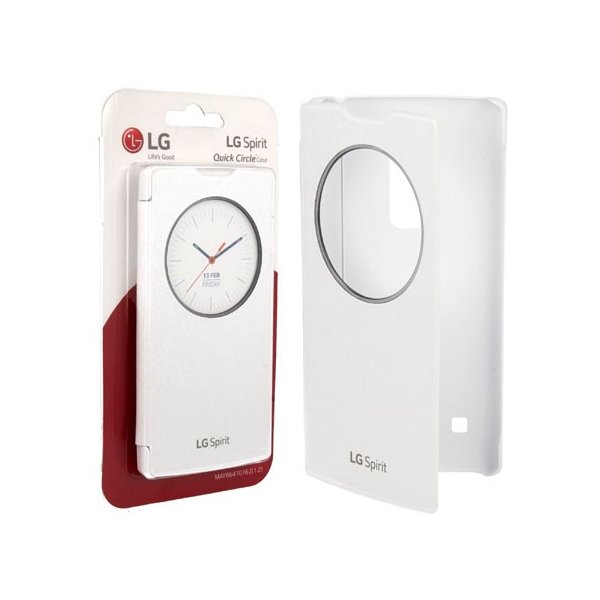 CUSTODIA FLIP QUICK CIRCLE ORIGINALE per LG SPIRIT 4G LTE H440N, H420 CON FINESTRA ID COLORE BIANCO CCF-590 BLISTER