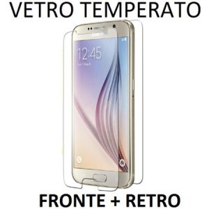 PELLICOLA PROTEGGI DISPLAY VETRO TEMPERATO 0,33mm per SAMSUNG SM-G920 GALAXY S6 FRONTE + RETRO