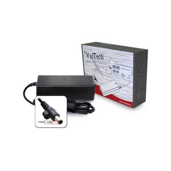 CARICATORE DA RETE PER NOTEBOOK SAMSUNG 60W 19V 3.16A 5.5x3.0MM COLORE NERO SA19316L-312 VULTECH SEGUE COMPATIBILITA'..