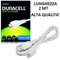 CAVO MICRO USB - LUNGHEZZA 2 MT COLORE BIANCO DURACELL USB5023W BLISTER