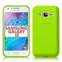 CUSTODIA GEL TPU SILICONE per SAMSUNG SM-J200F GALAXY J2 COLORE VERDE TRASPARENTE