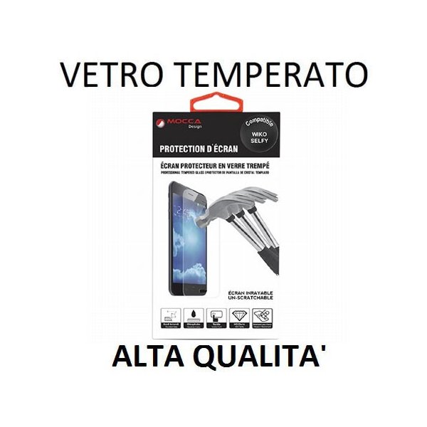 PELLICOLA PROTEGGI DISPLAY VETRO TEMPERATO 0,33mm per WIKO SELFY 4G ALTA QUALITA' MOCCA BLISTER