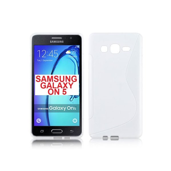 CUSTODIA GEL TPU SILICONE DOUBLE per SAMSUNG SM-G550 GALAXY ON5 COLORE BIANCO