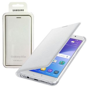 CUSTODIA FLIP COVER PELLE ORIGINALE SAMSUNG COLORE BIANCO per SM-A510 GALAXY A5 (2016) EF-WA510PWEGWW BLISTER