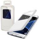CUSTODIA S VIEW COVER PELLE ORIGINALE SAMSUNG COLORE BIANCO per SM-G935 GALAXY S7 EDGE CON FINESTRA ID BLISTER