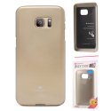 CUSTODIA GEL TPU SILICONE per SAMSUNG SM-G930 GALAXY S7 COLORE ORO LUCIDO CON GLITTER ALTA QUALITA' MERCURY BLISTER