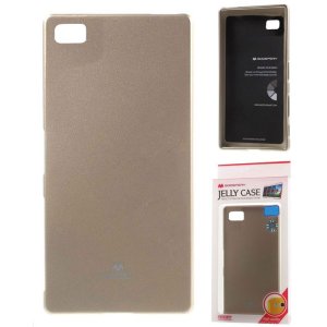 CUSTODIA GEL TPU SILICONE per HUAWEI P8 LITE COLORE ORO LUCIDO CON GLITTER ALTA QUALITA' MERCURY BLISTER