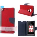 CUSTODIA per LG G5, G5 SE, G5 LITE - FLIP ORIZZONTALE CON STAND ED INTERNO IN TPU SILICONE COLORE ROSSO MERCURY BLISTER