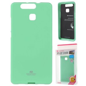 CUSTODIA GEL TPU SILICONE per HUAWEI P9 COLORE VERDE ACQUA LUCIDO CON GLITTER ALTA QUALITA' MERCURY BLISTER