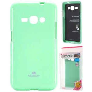 CUSTODIA GEL TPU SILICONE per SAMSUNG SM-J120 GALAXY J1 (2016) COLORE VERDE ACQUA LUCIDO CON GLITTER ALTA QUALITA' MERCURY