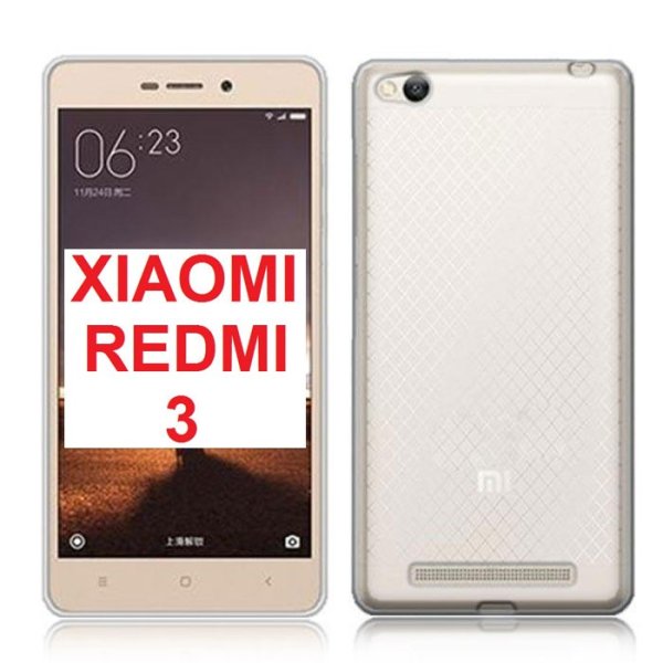 CUSTODIA GEL TPU SILICONE TRASPARENTE per XIAOMI REDMI 3, HONGMI 3