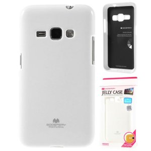 CUSTODIA GEL TPU SILICONE per SAMSUNG SM-J120 GALAXY J1 (2016) COLORE BIANCO LUCIDO CON GLITTER ALTA QUALITA' MERCURY