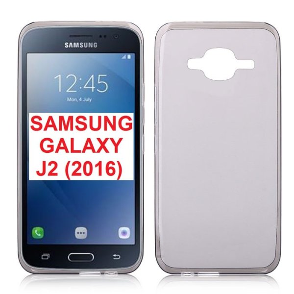 CUSTODIA GEL TPU SILICONE per SAMSUNG SM-J210 GALAXY J2 (2016) COLORE NERO TRASPARENTE