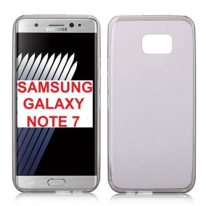 CUSTODIA GEL TPU SILICONE per SAMSUNG SM-N930 GALAXY NOTE 7 COLORE NERO TRASPARENTE